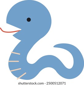 Character Clipart of Cute Blue Snake for the Year of the Snake 2025