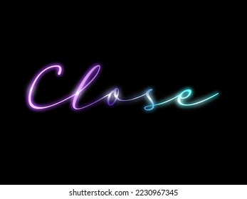 Character Close neon frames luxury line vector illustration