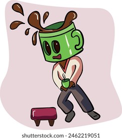 The character of the coffee boy who tripped but spilled almost nothing.