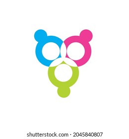 the character of community,network and social people  icon design 