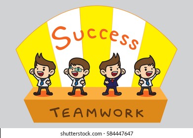 Character concept design of success businessman teamwork vector