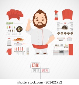 Character cook vector illustration