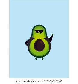 
character, cool avocado
