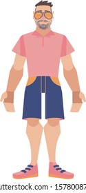 Character cool isolated vector illustration