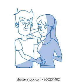 character couple hugging lovingly image