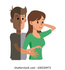 character couple hugging lovingly image