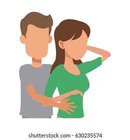 character couple hugging lovingly image