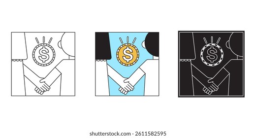 Character couple looking at financial success together
, Financial planning, Concept of knowledge and investment, symbol flat simple infographics design template, financial , vector illustration.