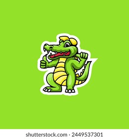 Character crocodile animal design vector