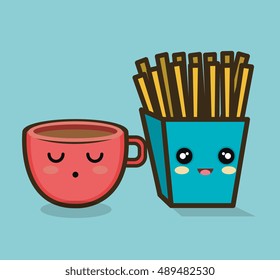 character cup and fries design