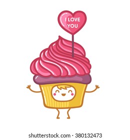 Character cupcake i love you