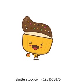 character cupcake vector illustration isolated on white background