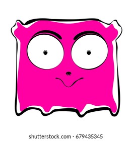 Character, cute, animal, icon, vector, collection, pink, square, The Philippine Tarsus, zoo, eyes, monkey