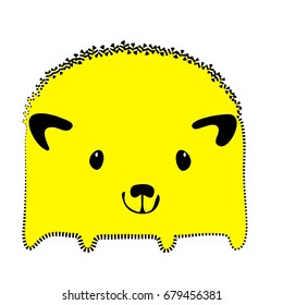 Character, cute, animal, icon, vector, collection, yellow, hedgehog, square