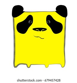 Character, cute, animal, icon, vector, collection, yellow, panda, square