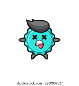 carácter de la tapa del frasco lindo con pose muerta , diseño de estilo lindo para camiseta, pegatina, elemento logo