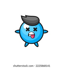 character of the cute bubble gum with dead pose , cute style design for t shirt, sticker, logo element