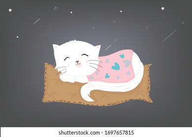 El personaje de un lindo gato durmiendo.
