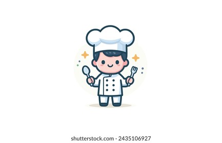 character cute chef vector illustration simple colorful perfect for any design eps8