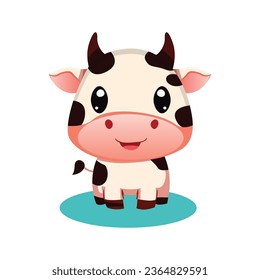 character cute cow milk farm animal