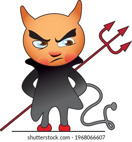 Character of a Cute and Devil Mascot