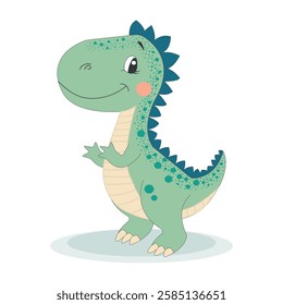 Character, cute dinosaur, dino, baby boy, isolated vector illustration