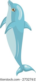 Character of a Cute Dolphin Performing. Vector Illustration in Cartoon Style.