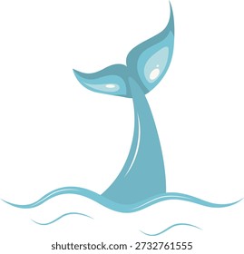 Character of a Cute Dolphin Performing. Vector Illustration in Cartoon Style.