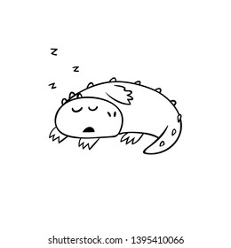 Character Cute Dragon Funny Doodle Sleep