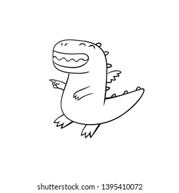 Character Cute Dragon Funny Doodle Laugh