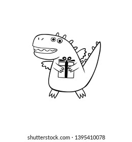 Character Cute Dragon Funny Doodle With Gift