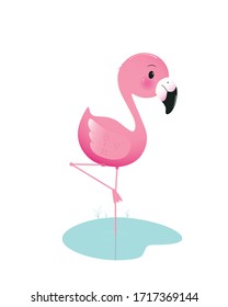 The Character Of A Cute Flamingo