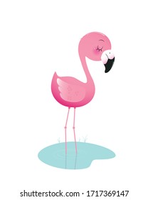 The Character Of A Cute Flamingo