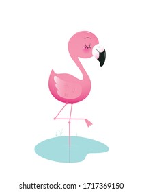 The Character Of A Cute Flamingo