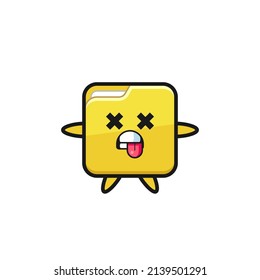 character of the cute folder with dead pose , cute style design for t shirt, sticker, logo element