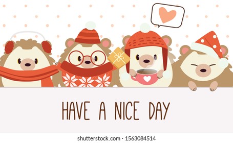 Character Cute Dog Wear Christmas Costume Stock Vector (Royalty Free ...