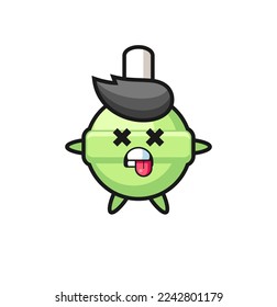 character of the cute lollipop with dead pose , cute style design for t shirt, sticker, logo element