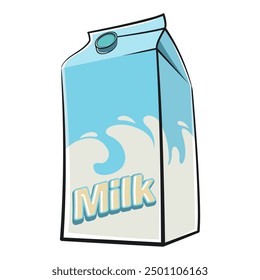 character of a cute milk box cartoon vector isolated clip art mascot illustration, work of hand drawn