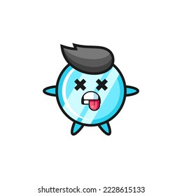 personaje del espejo lindo con pose muerta , diseño de estilo lindo para camiseta, pegatina, elemento logo