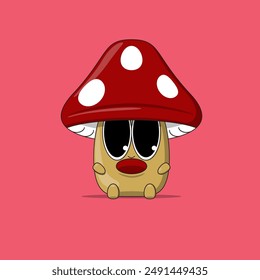 Character Cute Mushroom Cartoon illustration
