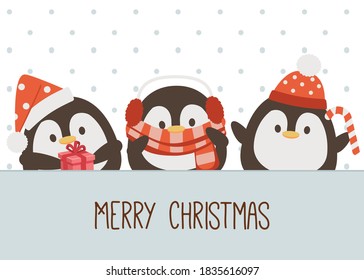 The character of cute penguin wear a christmas costume theme in flat vector style. illustation for banner,poster,content,graphic.