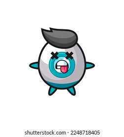 character of the cute rocket with dead pose , cute style design for t shirt, sticker, logo element
