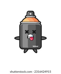 character of the cute spray paint with dead pose , cute style design for t shirt, sticker, logo element