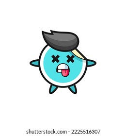 character of the cute sticker with dead pose , cute style design for t shirt, sticker, logo element