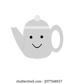 Carácter lindo tetera. El diseño es adecuado para un tema infantil