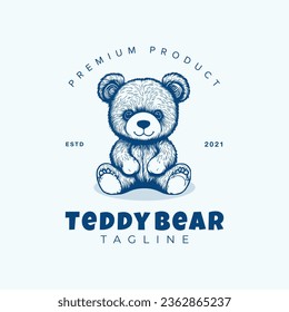 Character Cute Teddy Bear Logo Design Vector Illustration Template Idea