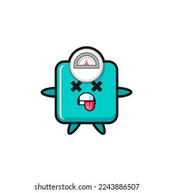personaje de la escala de peso lindo con pose muerta , diseño de estilo lindo para camiseta, pegatina, elemento logo