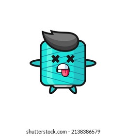 character of the cute yarn spool with dead pose , cute style design for t shirt, sticker, logo element