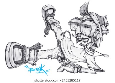 CHARACTER DANCING STYLISH BREAK MUSIC - HIP-HOP CULTURE, MUSIC, DANCE GRAFFITI