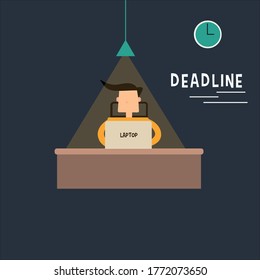 Character Deadline Flat design Illustration Vector